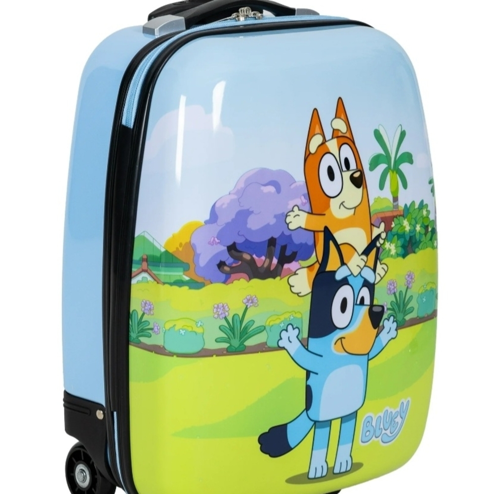 Bluey Kids 16" Hardside Rolling Suitcase - Light Blue Travel Luggage